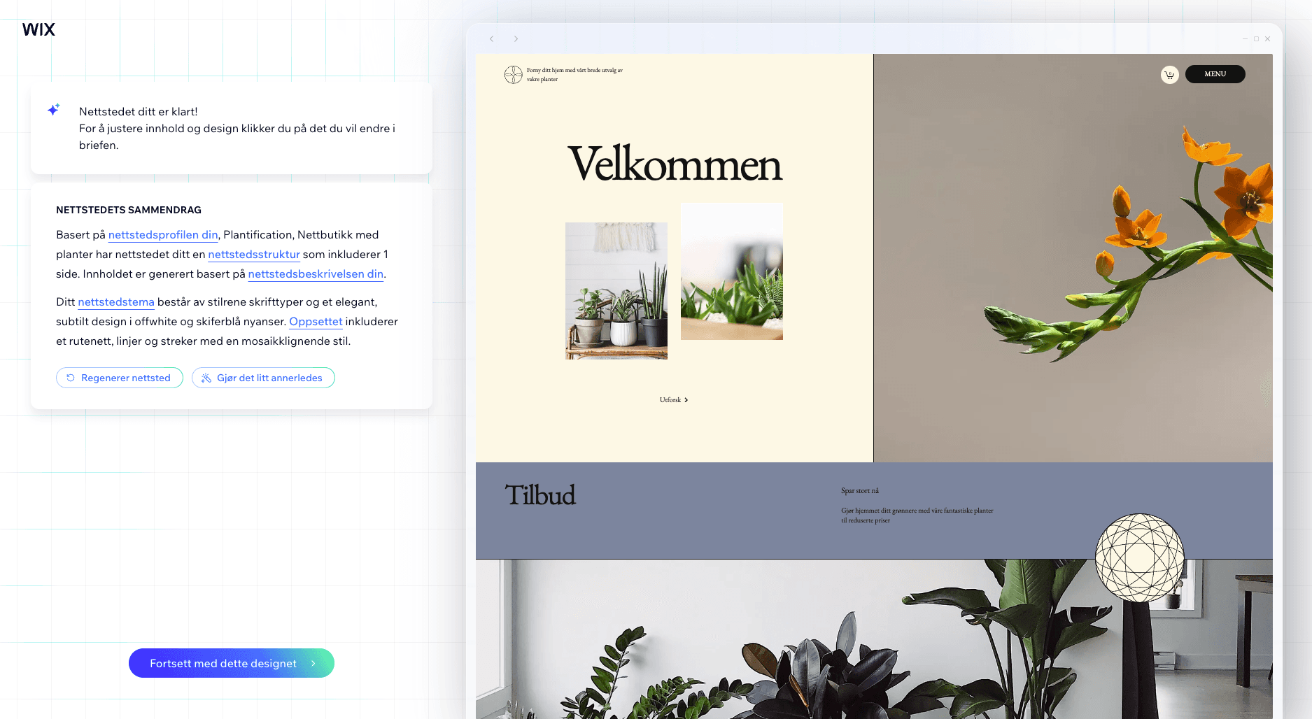 Bilde a AI-generatoren til Wix.