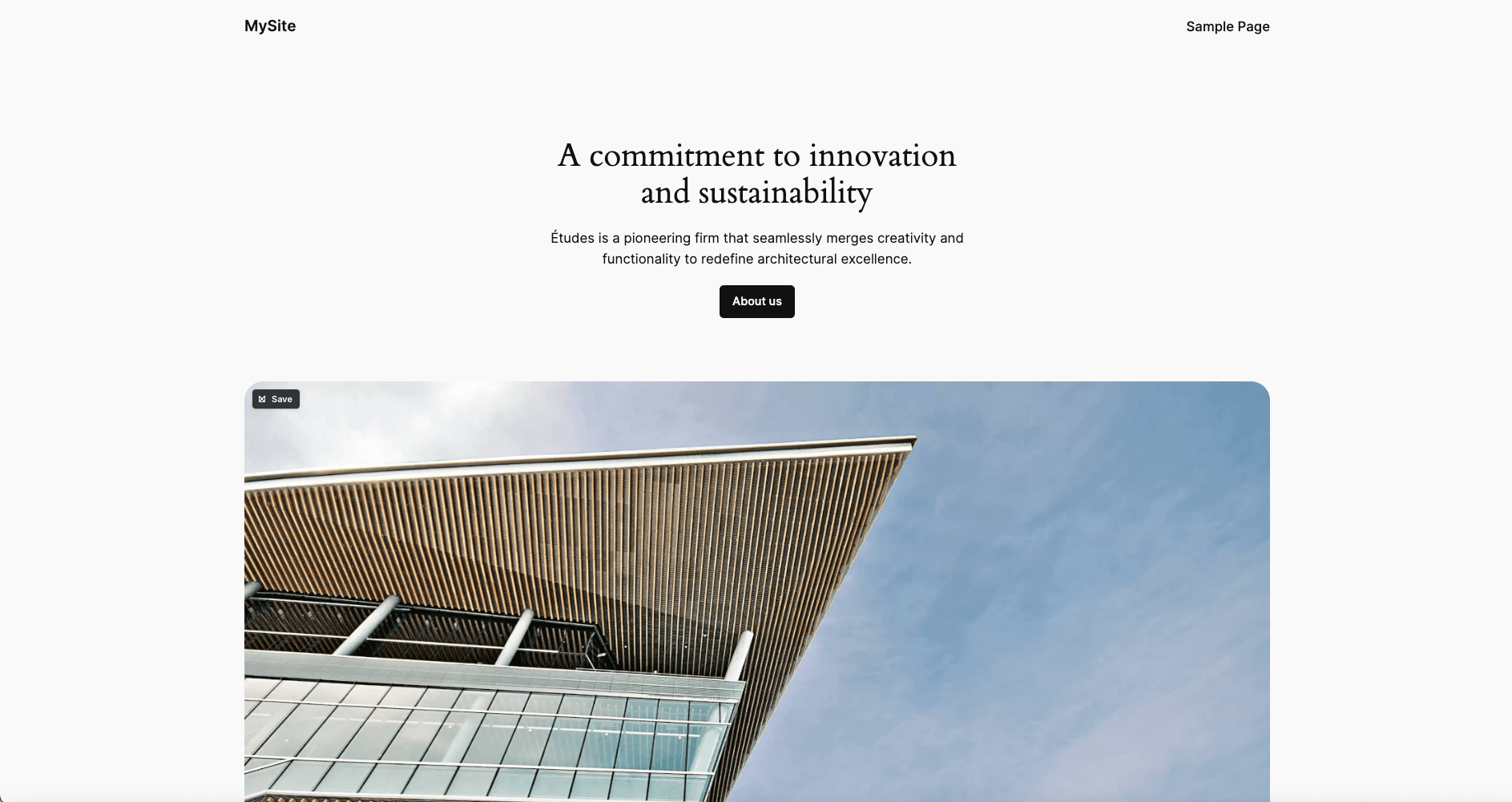 Et startpunkt for en WordPress side laget i LocalWP med temaet "Twenty Twenty Four"